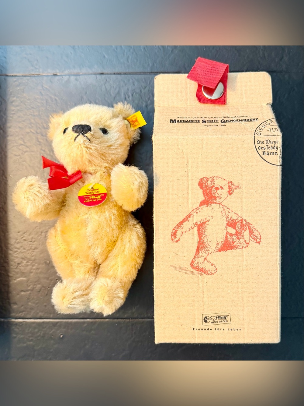 Steiff Original Teddybär Wool Mohair Fabric KNOPE IM OHR Teddy Bear